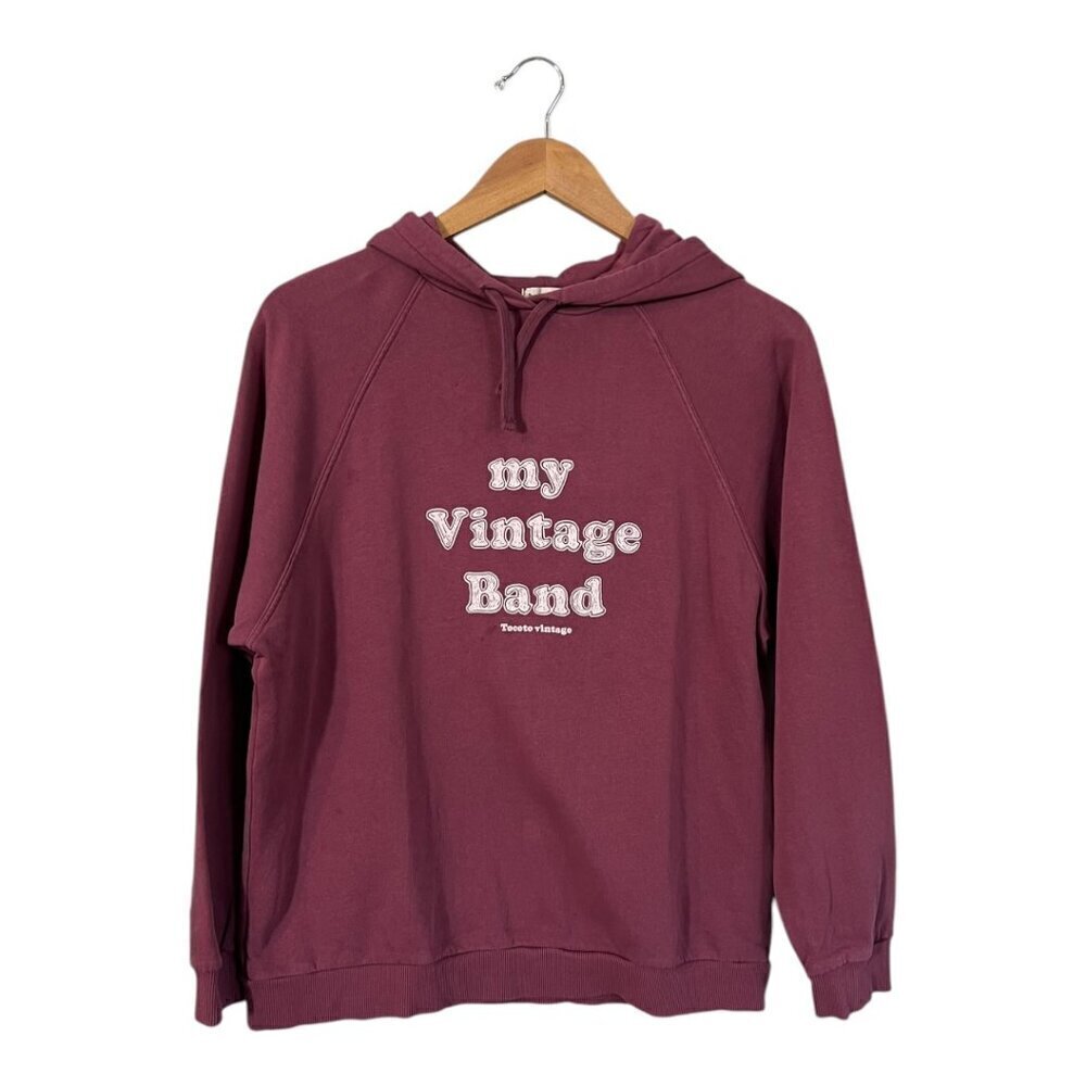 Tocoto Vintage Hooded Sweatshirt "Vintage Band" Size 14 Organic Cotton Unisex
